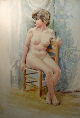 WR Watkins nude sitting c1950s