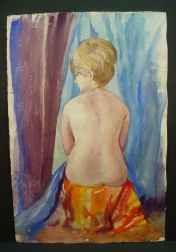 WR Watkins blonde nude from back c.1960s